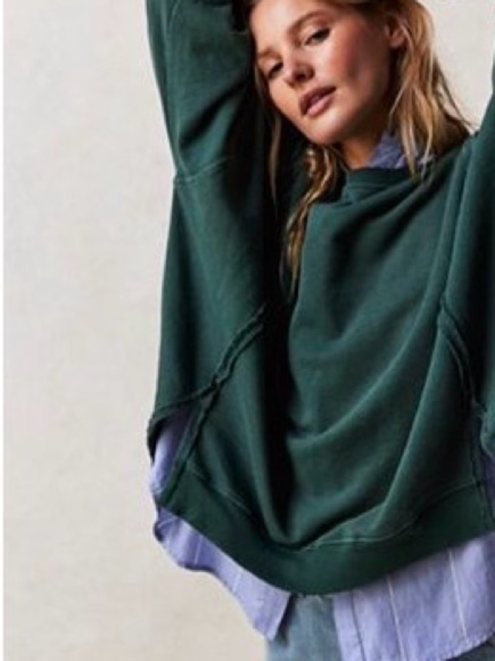 Dark Green Free people Camden Sweatshirt